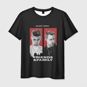 Мужская футболка 3D с принтом Obladaet & Markul в Курске, 100% полиэфир | прямой крой, круглый вырез горловины, длина до линии бедер | friends  family | markul | obla | obladaet | маркул | обла | обладает