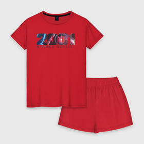 Женская пижама с шортиками хлопок с принтом 2001: Space Odyssey в Курске, 100% хлопок | футболка прямого кроя, шорты свободные с широкой мягкой резинкой | 