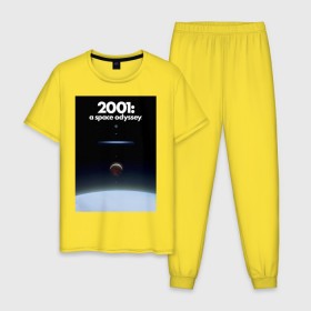 Мужская пижама хлопок с принтом 2001: Space Odyssey в Курске, 100% хлопок | брюки и футболка прямого кроя, без карманов, на брюках мягкая резинка на поясе и по низу штанин
 | 2001 | 2001:космическая одиссея | discovery one | eva pod | frank poole | hal 9000 | heywood floyd | space odyssey | stanley kubrick | vdgerir | космическая одиссея | стэнли кубрик