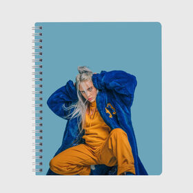 Тетрадь с принтом Billie Eilish в Курске, 100% бумага | 48 листов, плотность листов — 60 г/м2, плотность картонной обложки — 250 г/м2. Листы скреплены сбоку удобной пружинной спиралью. Уголки страниц и обложки скругленные. Цвет линий — светло-серый
 | billie eilish | billie eilish bury | billie eilish merch | билли айлиш | билли айлиш мерч