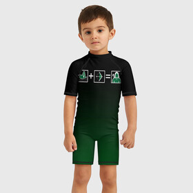 Детский купальный костюм 3D с принтом Green Arrow в Курске, Полиэстер 85%, Спандекс 15% | застежка на молнии на спине | arrow | vdzabma | стрела