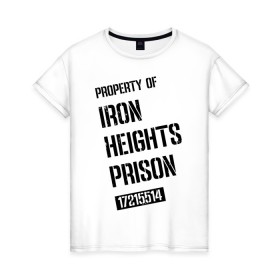 Женская футболка хлопок с принтом Iron Heights Prison в Курске, 100% хлопок | прямой крой, круглый вырез горловины, длина до линии бедер, слегка спущенное плечо | arrow | vdzabma | стрела