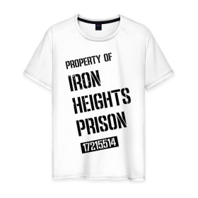 Мужская футболка хлопок с принтом Iron Heights Prison в Курске, 100% хлопок | прямой крой, круглый вырез горловины, длина до линии бедер, слегка спущенное плечо. | arrow | vdzabma | стрела
