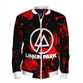 Мужской бомбер 3D с принтом Linkin Park в Курске, 100% полиэстер | застегивается на молнию, по бокам два кармана без застежек, по низу бомбера и на воротнике - эластичная резинка | Тематика изображения на принте: chester bennington | linkin park | rock | группа | линкин парк | логотип | музыка | рок | рок н ролл | честер беннингтон | эмблема