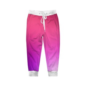 Детские брюки 3D с принтом Нежный цвет в Курске, 100% полиэстер | манжеты по низу, эластичный пояс регулируется шнурком, по бокам два кармана без застежек, внутренняя часть кармана из мелкой сетки | красный | нежный цвет | плавный переход | фиолетовый