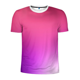 Мужская футболка 3D спортивная с принтом Нежный цвет в Курске, 100% полиэстер с улучшенными характеристиками | приталенный силуэт, круглая горловина, широкие плечи, сужается к линии бедра | красный | нежный цвет | плавный переход | фиолетовый