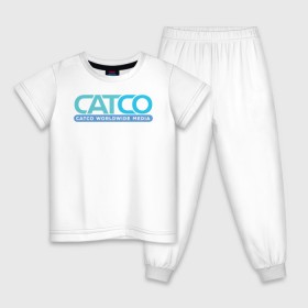 Детская пижама хлопок с принтом CatCo в Курске, 100% хлопок |  брюки и футболка прямого кроя, без карманов, на брюках мягкая резинка на поясе и по низу штанин
 | catco | supergirl | vdzabma | кэтко | супергерл