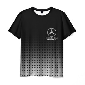 Мужская футболка 3D с принтом Mercedes-Benz в Курске, 100% полиэфир | прямой крой, круглый вырез горловины, длина до линии бедер | amg | mercedes | mercedes значок | mercedes лого | mercedes марка | амг | бенц | лого автомобиля | логотип мерседес | мерин | мерс | мерседес | мерседес бенз | мерседес лого | мерседес эмблема