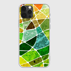 Чехол для iPhone 12 Pro Max с принтом Мозаика в Курске, Силикон |  | бирюзовый | зелёный | мозаика | синий | стекло