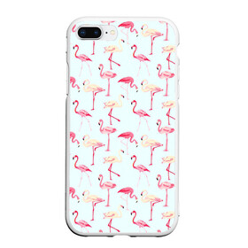 Чехол для iPhone 7Plus/8 Plus матовый с принтом Фламинго в Курске, Силикон | Область печати: задняя сторона чехла, без боковых панелей | красный | птица | розовая птица | розовый | фламинго