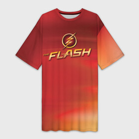 Платье-футболка 3D с принтом The Flash Logo Pattern в Курске,  |  | the flash | vdzabma | флэш