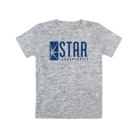 Детская футболка хлопок с принтом S.T.A.R. Labs в Курске, 100% хлопок | круглый вырез горловины, полуприлегающий силуэт, длина до линии бедер | the flash | vdzabma | флэш