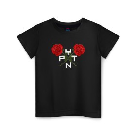 Детская футболка хлопок с принтом Payton Moormeier в Курске, 100% хлопок | круглый вырез горловины, полуприлегающий силуэт, длина до линии бедер | payton moormeier | блогер | розы | цветы