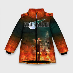 Зимняя куртка для девочек 3D с принтом Final Fantasy VII Remake в Курске, ткань верха — 100% полиэстер; подклад — 100% полиэстер, утеплитель — 100% полиэстер. | длина ниже бедра, удлиненная спинка, воротник стойка и отстегивающийся капюшон. Есть боковые карманы с листочкой на кнопках, утяжки по низу изделия и внутренний карман на молнии. 

Предусмотрены светоотражающий принт на спинке, радужный светоотражающий элемент на пуллере молнии и на резинке для утяжки. | final fantasy vii remake | game | gamer | игра | шутер