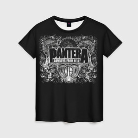 Женская футболка 3D с принтом PANTERA. в Курске, 100% полиэфир ( синтетическое хлопкоподобное полотно) | прямой крой, круглый вырез горловины, длина до линии бедер | pantera | американская метал группа | грув метал | группа | музыка | пантера | рок | рок группа