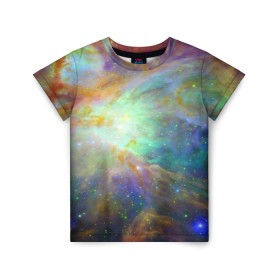 Детская футболка 3D с принтом The Heart of Orion в Курске, 100% гипоаллергенный полиэфир | прямой крой, круглый вырез горловины, длина до линии бедер, чуть спущенное плечо, ткань немного тянется | Тематика изображения на принте: space | астрономия | звёзды | космос | млечный путь | планеты