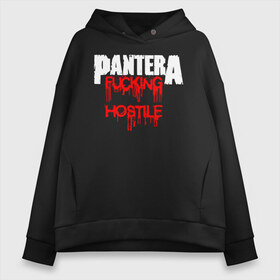 Женское худи Oversize хлопок с принтом Pantera в Курске, френч-терри — 70% хлопок, 30% полиэстер. Мягкий теплый начес внутри —100% хлопок | боковые карманы, эластичные манжеты и нижняя кромка, капюшон на магнитной кнопке | Тематика изображения на принте: american | anselmo | havy metal | pantera | philip anselmo | trash metal | ансельмо | пантера | фил ансельмо