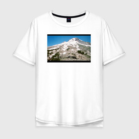 Мужская футболка хлопок Oversize с принтом The Shining Landscape в Курске, 100% хлопок | свободный крой, круглый ворот, “спинка” длиннее передней части | the shining | vdosadir | горы | пейзаж | сияние | стэнли кубрик