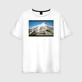 Женская футболка хлопок Oversize с принтом The Shining Landscape в Курске, 100% хлопок | свободный крой, круглый ворот, спущенный рукав, длина до линии бедер
 | the shining | vdosadir | горы | пейзаж | сияние | стэнли кубрик