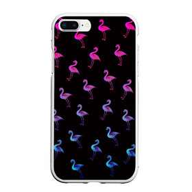 Чехол для iPhone 7Plus/8 Plus матовый с принтом Фламинго в Курске, Силикон | Область печати: задняя сторона чехла, без боковых панелей | крылья | лапы | пернатый | перо | перья | птица | птицы | птичка | розовый | розовый фламинго | фламинго | черный