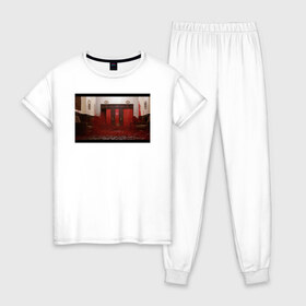 Женская пижама хлопок с принтом The Shining Frame в Курске, 100% хлопок | брюки и футболка прямого кроя, без карманов, на брюках мягкая резинка на поясе и по низу штанин | the shining | vdosadir | сияние | стэнли кубрик