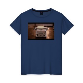 Женская футболка хлопок с принтом The Shining Typewriter Frame в Курске, 100% хлопок | прямой крой, круглый вырез горловины, длина до линии бедер, слегка спущенное плечо | the shining | vdosadir | сияние | стэнли кубрик