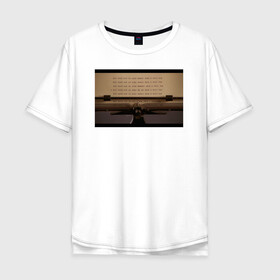 Мужская футболка хлопок Oversize с принтом The Shining в Курске, 100% хлопок | свободный крой, круглый ворот, “спинка” длиннее передней части | the shining | vdosadir | сияние | стэнли кубрик