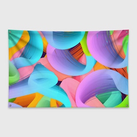 Флаг-баннер с принтом абстракция в Курске, 100% полиэстер | размер 67 х 109 см, плотность ткани — 95 г/м2; по краям флага есть четыре люверса для крепления | абстракция | весна | радуга