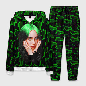 Мужской костюм 3D с принтом BILLIE EILISH в Курске, 100% полиэстер | Манжеты и пояс оформлены тканевой резинкой, двухслойный капюшон со шнурком для регулировки, карманы спереди | bad | bill | billie | eil | eili | eilish | guy | music | ocean | айлиш | айлишь | беляш | бил | билли | девочке | девушке | женщине | мальчику | мужчине | музыка | музыкант | парню | певица | эйл | эйли | эйлиш | эйлишь