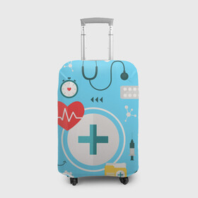 Чехол для чемодана 3D с принтом Лучший доктор в Курске, 86% полиэфир, 14% спандекс | двустороннее нанесение принта, прорези для ручек и колес | doctor | medic | врач | врачи | доктор | мед брат | мед сестра | медик | профессия | суперврач | терапевт