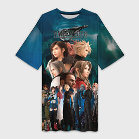 Платье-футболка 3D с принтом Final Fantasy VII Remake в Курске,  |  | баррет уоллес | мидгар. шинра. лавина. клауд страйф | солдат | тифа