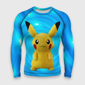 Мужской рашгард 3D с принтом Пикачу в Курске,  |  | pikachu | pokemon | аниме | зверек | мультик | мультфильм | пика | пикачу | покемон | покемоны