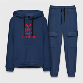 Мужской костюм хлопок с толстовкой с принтом KEEP CALM CLUTCH в Курске,  |  | breach | cs go | cypher | jett | league of legends | legends of runeterra | lol | omen | overwatch | phoenix | riot | riot games | sage | sona | sova | valorant | viper | валорант | кс го | лига легенд | лол