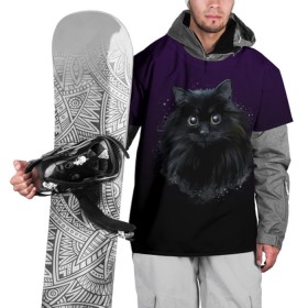 Накидка на куртку 3D с принтом черный кот на фиолетовом фоне в Курске, 100% полиэстер |  | акварель | глаза | клево | котейка | котенок | котик | котэ | кошак | кошка | красиво | любителю кошек | модно | мяу | подарок | пушистый | рисунок | стильно | темный | черный кот | шерсть