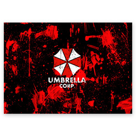 Поздравительная открытка с принтом UMBRELLA в Курске, 100% бумага | плотность бумаги 280 г/м2, матовая, на обратной стороне линовка и место для марки
 | biohazard | blood | coronavirus | evil | monster | resident evil | umbrella | virus | абстракция | амбрелла | вирус | игра | коронавирус | кровь | логотип | монстр | опасность | пандемия