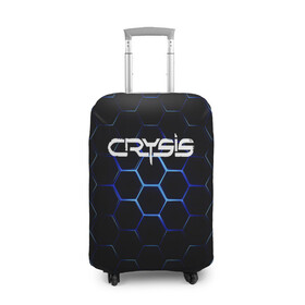 Чехол для чемодана 3D с принтом CRYSIS в Курске, 86% полиэфир, 14% спандекс | двустороннее нанесение принта, прорези для ручек и колес | action | crysis | cryteck | броня | кризис | шутер