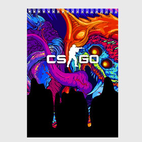 Скетчбук с принтом CS GO HYPER BEAST в Курске, 100% бумага
 | 48 листов, плотность листов — 100 г/м2, плотность картонной обложки — 250 г/м2. Листы скреплены сверху удобной пружинной спиралью | cs go | cs going | кс го | кс го кейс | кс го скин | скачивать кс. | скины cs go