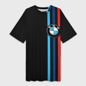 Платье-футболка 3D с принтом BMW M SPORT CARBON в Курске,  |  | bmw | bmw motorsport | bmw performance | carbon | m | m power | motorsport | performance | sport | бмв | карбон | моторспорт | спорт