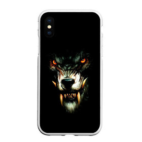 Чехол для iPhone XS Max матовый с принтом Werewolf в Курске, Силикон | Область печати: задняя сторона чехла, без боковых панелей | black | eyes | fangs | grin | jaw | muzzle | nose | teeth | view | werewolf | взгляд | глаза | зубы | клыки | нос | оборотень | оскал | пасть