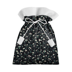 Подарочный 3D мешок с принтом Сакура на черном в Курске, 100% полиэстер | Размер: 29*39 см | Тематика изображения на принте: сакура | узоры | цветы | черная