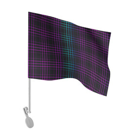 Флаг для автомобиля с принтом Neon cell в Курске, 100% полиэстер | Размер: 30*21 см | геометрия | градиент | квадраты | клетка | клетчатый | линии | неоновый | полосы | популярный | разноцветный | решетка | сетка | текстура | фиолетовый | шотландка | яркий