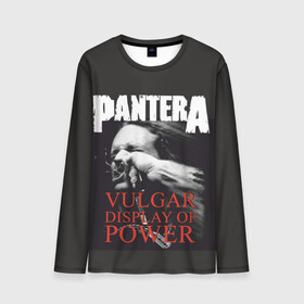 Мужской лонгслив 3D с принтом PANTERA VULGAR OF POWER в Курске, 100% полиэстер | длинные рукава, круглый вырез горловины, полуприлегающий силуэт | Тематика изображения на принте: pantera vulgar display of power | rock | вульгарный альбом | музыка | пантера | рок группа