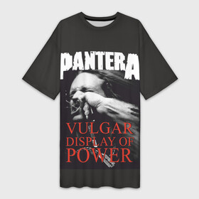 Платье-футболка 3D с принтом PANTERA VULGAR OF POWER в Курске,  |  | Тематика изображения на принте: pantera vulgar display of power | rock | вульгарный альбом | музыка | пантера | рок группа