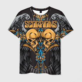 Мужская футболка 3D с принтом Scorpions в Курске, 100% полиэфир | прямой крой, круглый вырез горловины, длина до линии бедер | klaus meine | live in munich | return to forever | rock music | scorpions | you like | клаус майне | маттиас ябс | рудольф шенкер | скорпионз