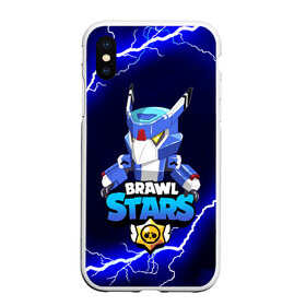 Чехол для iPhone XS Max матовый с принтом BRAWL STARS MECHA CROW в Курске, Силикон | Область печати: задняя сторона чехла, без боковых панелей | 8 бит | bibi | brawl stars | crow | leon | leon shark | max | mecha crow | mr.p | phoenix | sally leon | shark | sprout | stars | virus | werewolf | акула | биби | вирус | ворон | леон | оборотень | пингвин