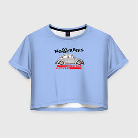 Женская футболка Crop-top 3D с принтом Volkswagen Beetle в Курске, 100% полиэстер | круглая горловина, длина футболки до линии талии, рукава с отворотами | volkswagen beetle | авто | битл | гонки | жук | машина | фольц | фольцваген