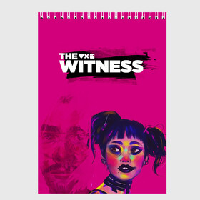 Скетчбук с принтом The Witness в Курске, 100% бумага
 | 48 листов, плотность листов — 100 г/м2, плотность картонной обложки — 250 г/м2. Листы скреплены сверху удобной пружинной спиралью | Тематика изображения на принте: love death  robots | love death and robots | love death robots | sonnies edge | the witness | witness | zima blue