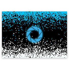 Поздравительная открытка с принтом Portal в Курске, 100% бумага | плотность бумаги 280 г/м2, матовая, на обратной стороне линовка и место для марки
 | aperture science | black mesa xen | half life | portal | portal 2 | valve | игра | портал