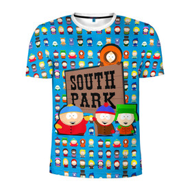 Мужская футболка 3D спортивная с принтом Южный парк в Курске, 100% полиэстер с улучшенными характеристиками | приталенный силуэт, круглая горловина, широкие плечи, сужается к линии бедра | south park | мультик | южный парк