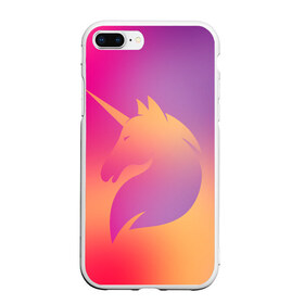 Чехол для iPhone 7Plus/8 Plus матовый с принтом Unicorn gradient в Курске, Силикон | Область печати: задняя сторона чехла, без боковых панелей | fairy | horse | unicorn | unikorn | градиент | единорог | конь | лошадь